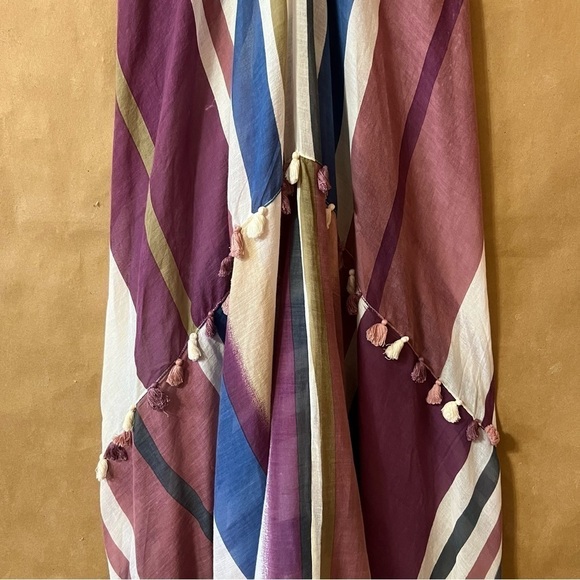 Anthropologie | NWT Aratta Aster Purple Maxi Dress Violet Stripe Tassel Size S - Picture 8 of 16